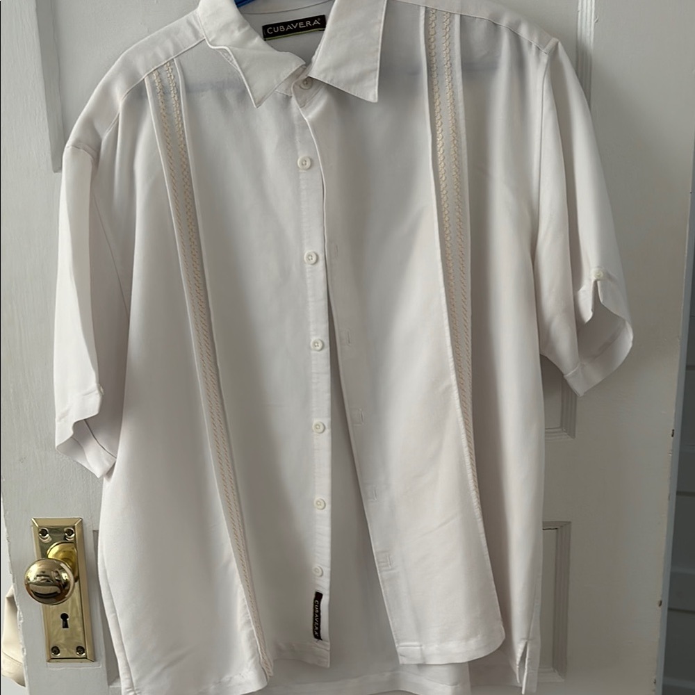 Cubavera Men's White Short Sleeve Shirt